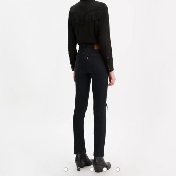 Levi’s 501 slim with rips W26 L30 - Picture 7 of 9